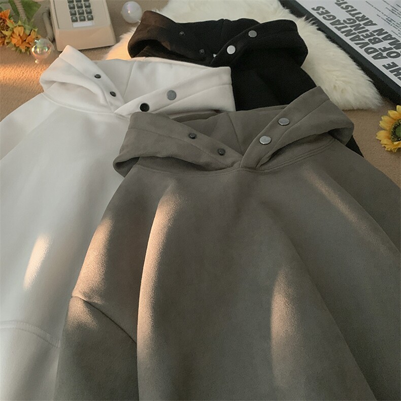 420克抖音品质大码宽松麂皮绒Y一粒扣连帽卫衣W704-P40货足，男装卫衣，星座716-1