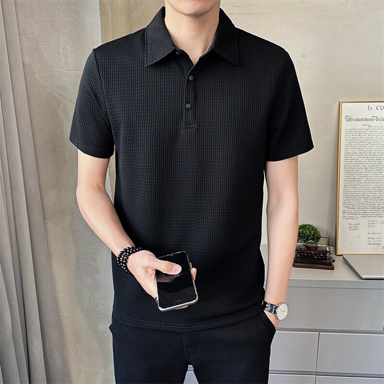 翻领polo衫男短袖2025夏季新款冰丝透气打底衫t恤男C317-1832-50,男装T恤,电商C317