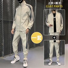 2021现货主推男士立领休闲运动夹克套装青少年外套D02，男装套装，电商B226-2（原B217-2）