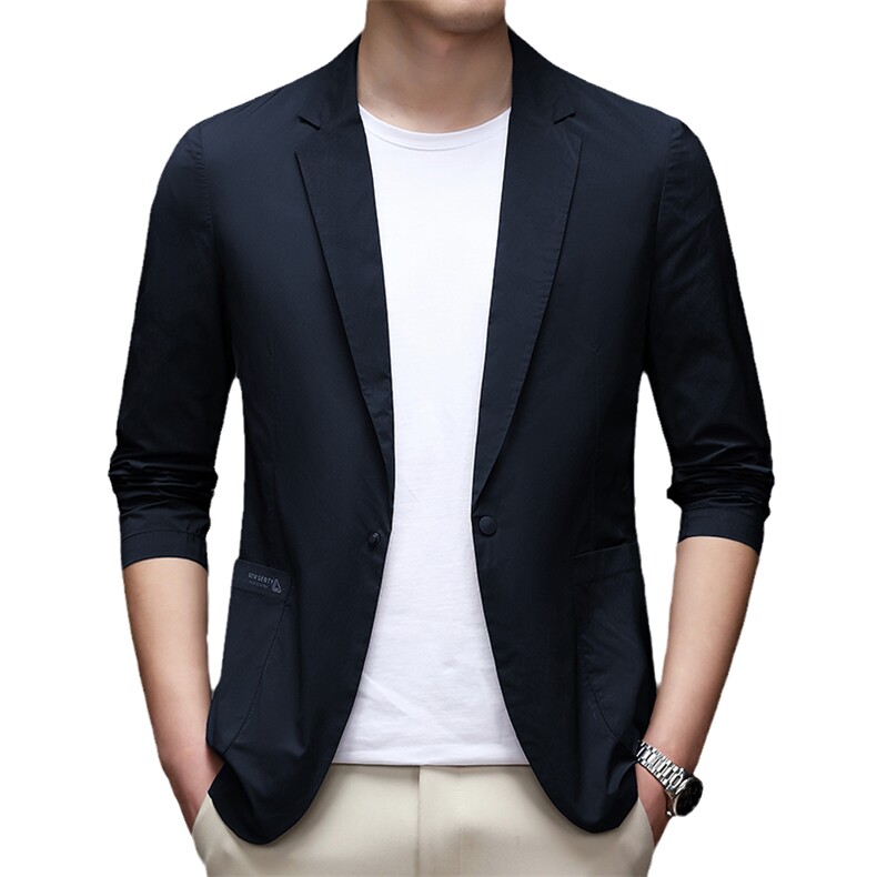 男装西服外套2023春秋季新款爸爸装上衣中青年男士休闲纯色外套,男装西服,电商B212（原钱塘6029）