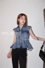 夏季新款拉链牛仔背心马甲，女装背心吊带，CE