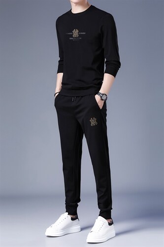 休闲套装中青年男士春秋季T恤潮流两件套衣服男休闲搭配一套男装，男装休闲套装，电商B212（原钱塘6029）