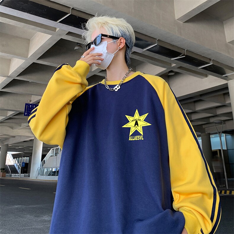 抖音得物供货提供视频秋冬重磅美式宽松织带圆领卫衣0710,男装卫衣,电商A486