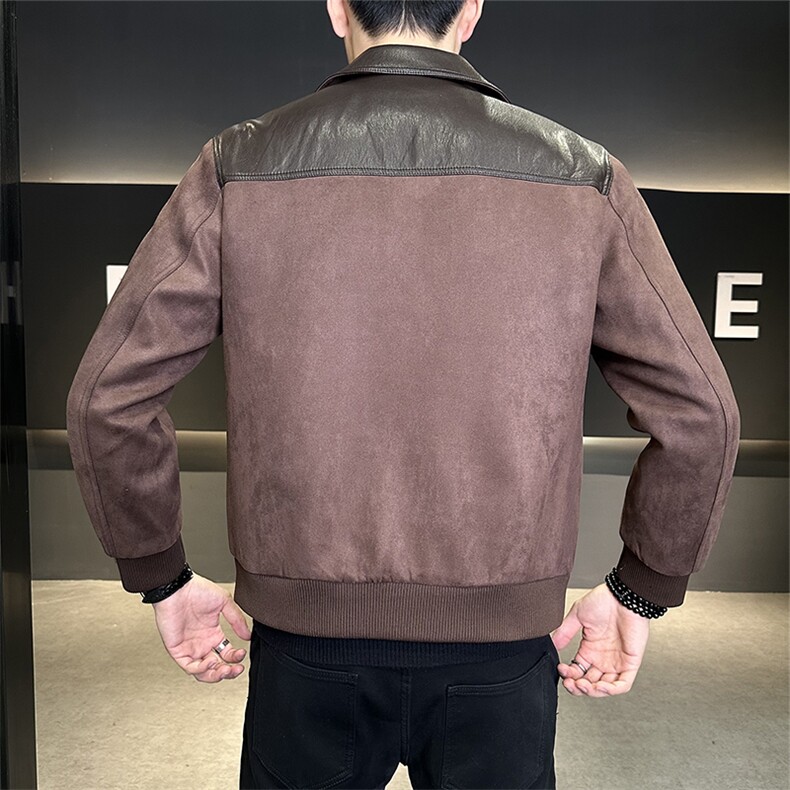 鹿皮绒翻领夹克式羽绒服男标50白鸭绒外套潮B317/2521/P195,男装夹克,电商B317