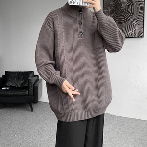 8XL-M 特大码冬季立领毛衣纽扣高级设计感情侣?袖毛衫MY1208P65图片