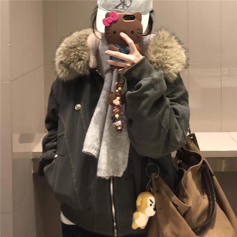 情侣毛领座山雕夹克棉服宽松外套加绒冬季保暖上衣G881特P110网图,男装夹克,电商B245