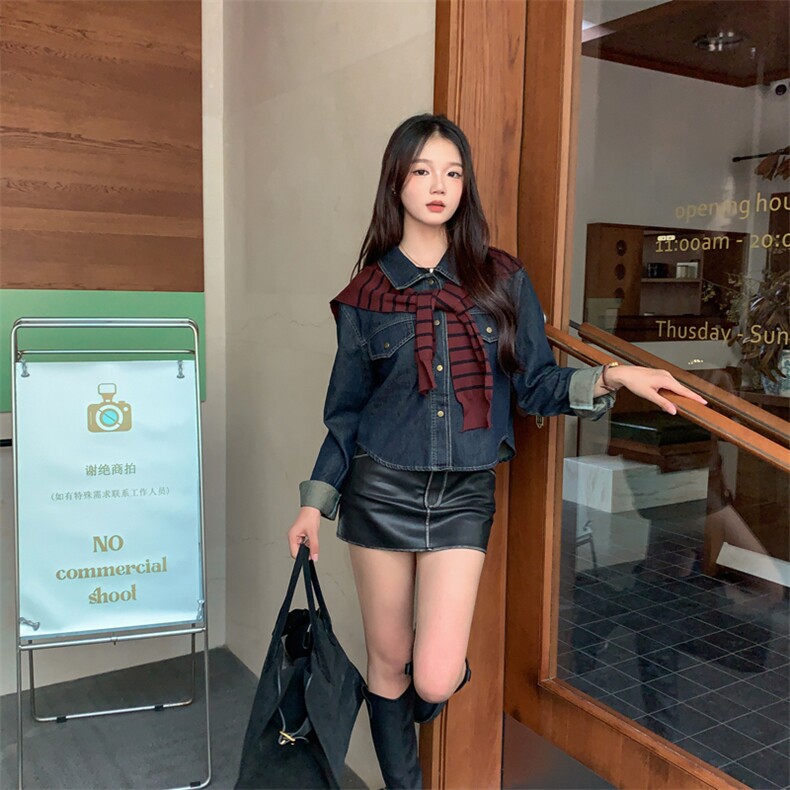 复古美式牛仔短外套女春秋2025超火好看高级小众休闲减龄夹克上衣,商品下架区,网红馆