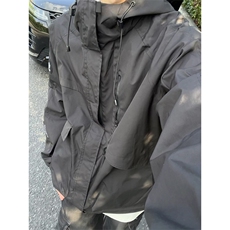 秋季美式冲锋衣男单冲户外运动休闲百搭登山服连帽F9596-特价45，男装夹克，电商A007