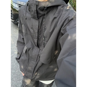 秋季美式冲锋衣男单冲户外运动休闲百搭登山服连帽F9596-特价45图片