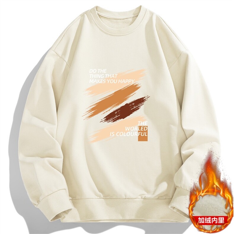 2025冬装新款潮款青少年印花加绒加厚圆领套头卫衣打底JR217-P19,男装卫衣,星座1816-2（原1210–2）
