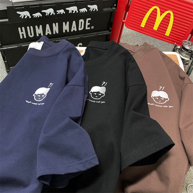 2026夏季新款港风字母宽松纯棉短袖男T恤X416b-1-DT807-P25限39,男装T恤,星座416B-1