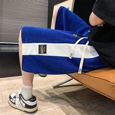2025夏季新款拼接短裤男女情侣五分裤休闲裤衩沙滩中裤K1078-P26，男装牛仔裤，星座207