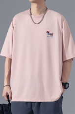 2025夏季新款港风无影墙大码冰丝刺绣T恤M-5XHT25465-特P25，男装T恤，电商A022