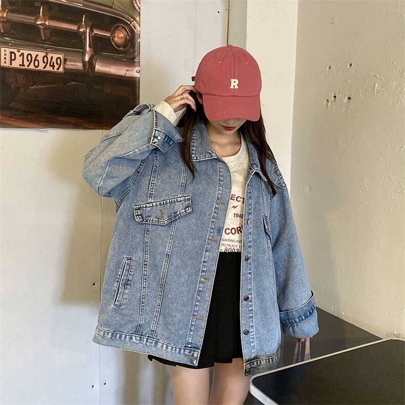 价炸街牛仔外套女秋季新款韩版宽松网红工装夹克上衣ins潮,女装短外套,潮品会
