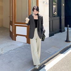 灰色通勤风西装外套女2025秋新款韩系高级感时尚简约气质西服上衣，女装短外套，1C151
