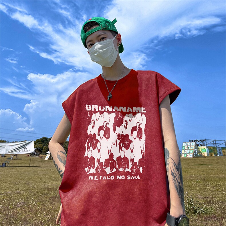 量大优供视频得物直播品220克夏季麂皮绒背心无袖T恤BJ189,男装T恤,电商A486