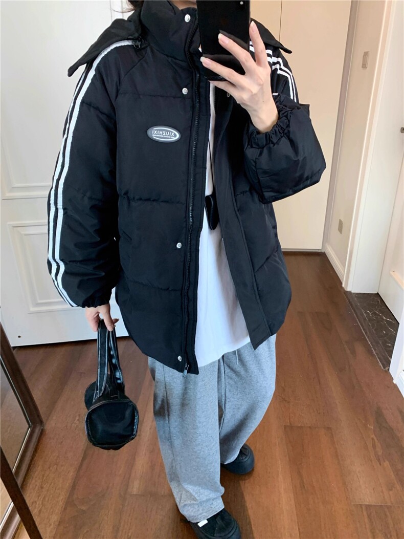 短款羽绒棉服女2025新款冬季学生加厚黑色棉袄韩系小个子棉衣外套,男装棉衣,星座506A