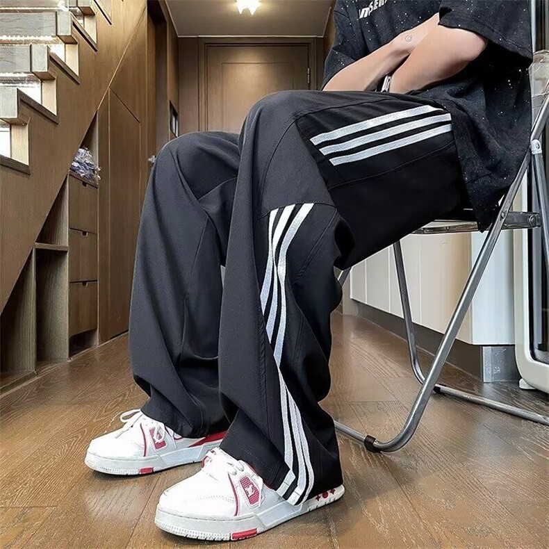 2025新款卫裤男夏季薄款潮牌美式休闲男生裤子宽松阔腿直筒运动裤,男装休闲裤,星座813-2