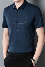 2023新款衬衫男短袖高级夏季免烫男装冰丝休闲男士衬衣修身半袖寸，男装衬衫，电商B212（原钱塘6029）