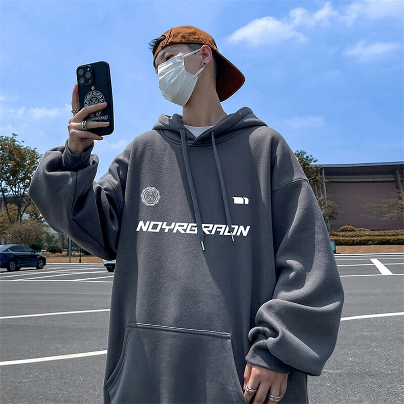 抖音得物供货可提供视频秋冬重磅美式宽松连帽卫衣DL2311,男装卫衣,电商A486