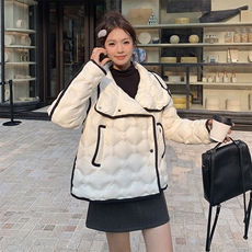 【有大货】主推设计感撞色短款羽绒服女2C372-9056-P255控368，女装羽绒服，2C372