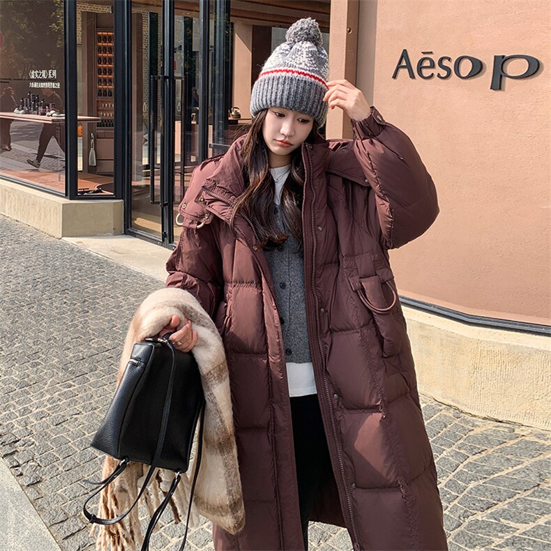 现货高品质美拉德长款羽绒服2C236-T009-P285-K388,女装羽绒服,2C236