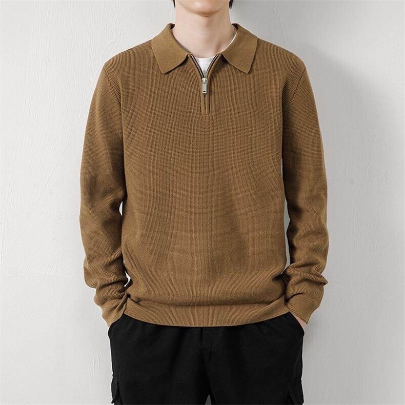 现货78293-P75半拉链毛衣男翻领韩版纯色青年线衣打底衫潮，男装针织衫/毛衣，电商D310B-1