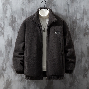 1灰墙挂拍冬季宽松百搭棉服男羊羔毛大码棉衣男外套8727P105控149图片