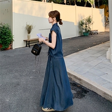 轻熟风高级感薄款牛仔马甲时尚套装女夏新款显瘦休闲半身裙两件套，女装套装/套裙，2C210