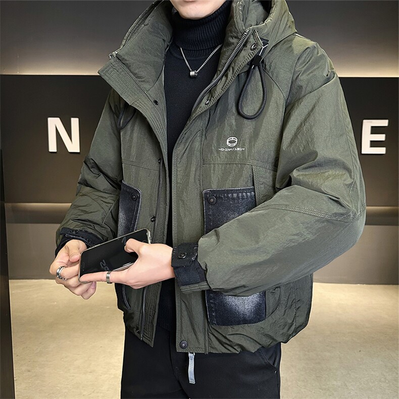 标50白鸭绒高端水洗牛仔拼接宽松羽绒服飞行员B317-2222-P325,男装羽绒服,电商B317