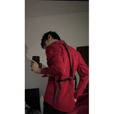 枫叶红禁欲系酒红色衬衫男春秋季痞帅dk男生制服长袖衬衣打底衫，男装衬衫，星座1007（原301D）