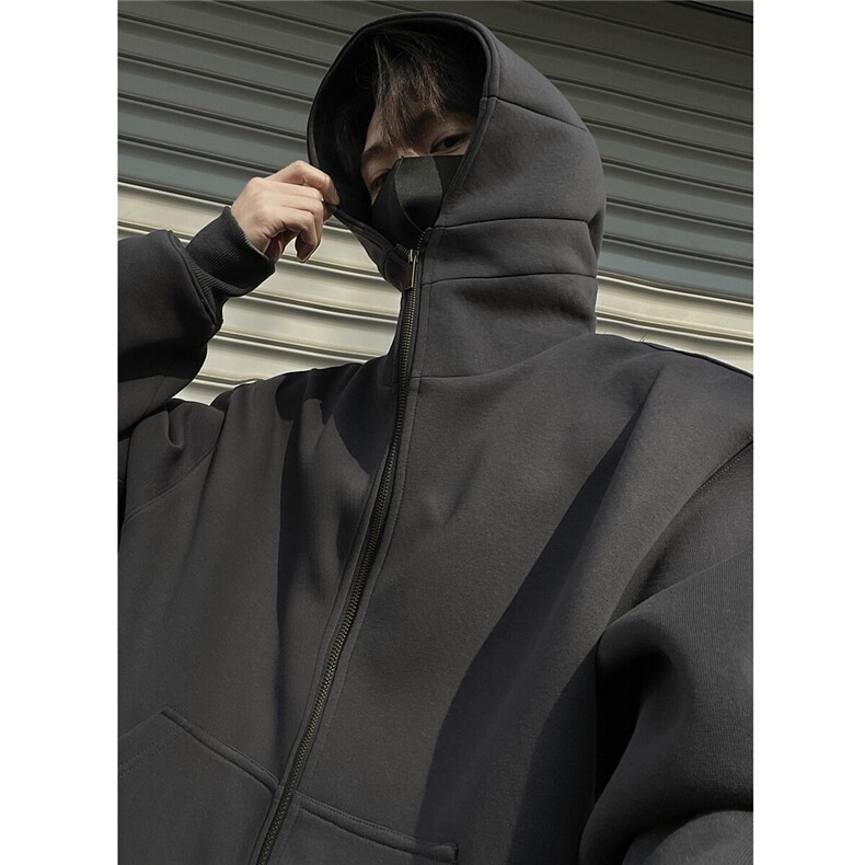 黑墙风2025春(现货)重磅460g高品质帽子结构卫衣开衫TTTB10-P85，男装卫衣，星座1315