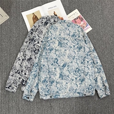 秋新款小众破坏风流苏花卉牛仔外套重工刺绣宽松夹克3731/P79，男装夹克，星座506B