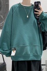 秋季时尚大码情侣男士套头圆领华夫格长袖T恤XJ555P65限88，男装T恤，电商A089-1