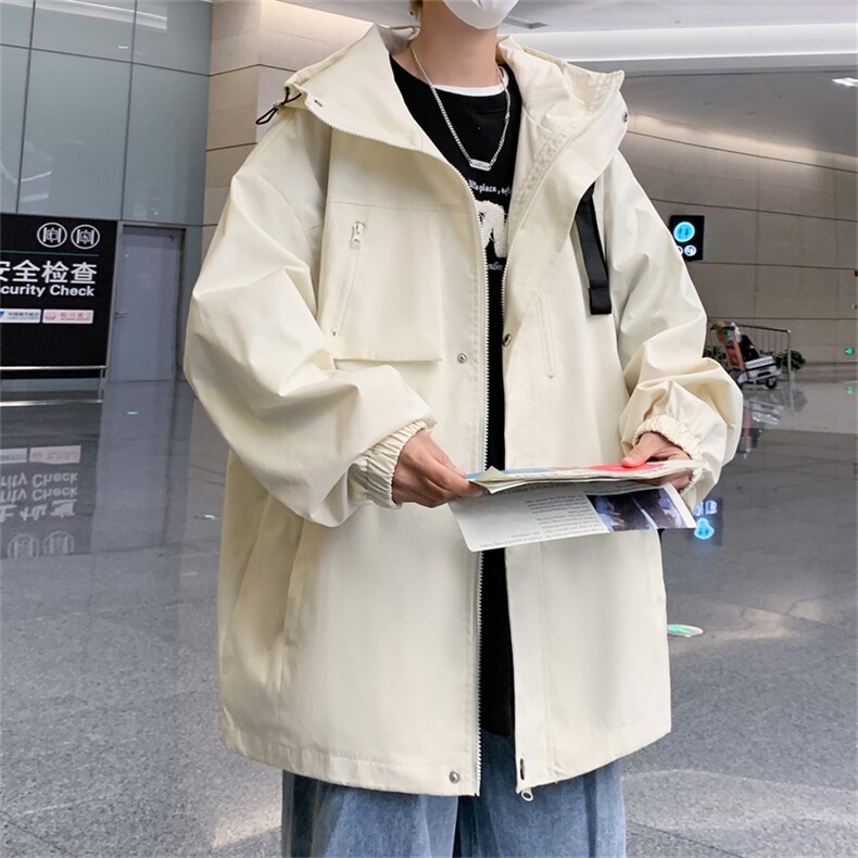 JK9007/P65春装新款现货中性风冲锋衣防水夹克男宽松大码工装外套，男装夹克，电商A141