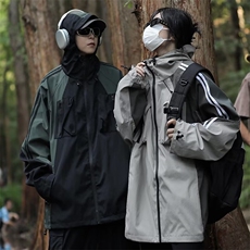 冲锋衣夹克男韩版拼色口袋连帽个性户外2024秋冬ins外套JK950-P65，男装夹克，星座1109-3