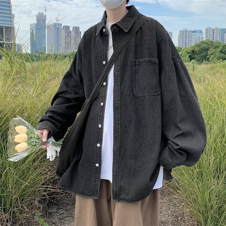 长袖衬衫男港风日系韩版潮流帅气衬衣FC021P40,男装衬衫,星座1116-2