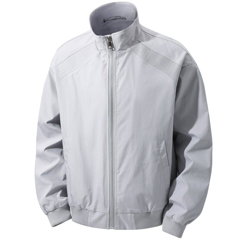 JK008立体白底春装拼接工装立领夹克聚酯纤维(M-5XL)TP35,男装夹克,电商A088