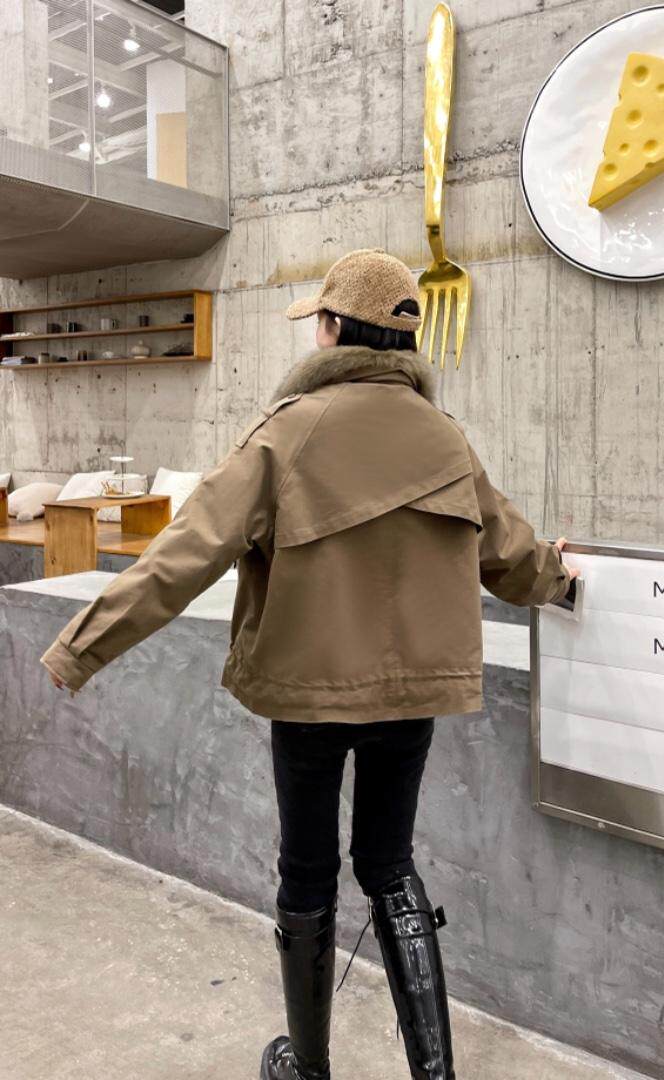 狐狸毛派克服，其它，贻思茗