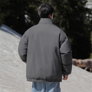 现货美式高街休闲夹克冬季立领纯色三防户外工装加厚棉服外套图片