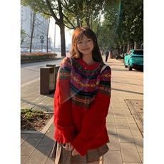 【有货】6718CC-特P58费尔岛圣诞毛衣男女情侣装针织衫外套，男装针织衫/毛衣，星座1007（原301D）