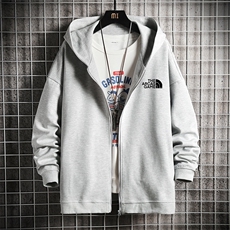 KS21232-P38连帽开衫卫衣男运动外套大码班服网格，男装卫衣，电商A040A