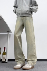 B221美式ins高街暗黑百搭宽松直筒牛仔裤LK25600-特P38控68，男装牛仔裤，电商B221