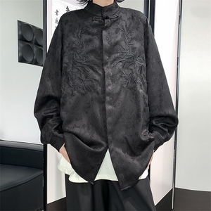 新中式潮衬衫男长袖文艺帅气百搭宽松2024秋季ins外套CY957-P43图片