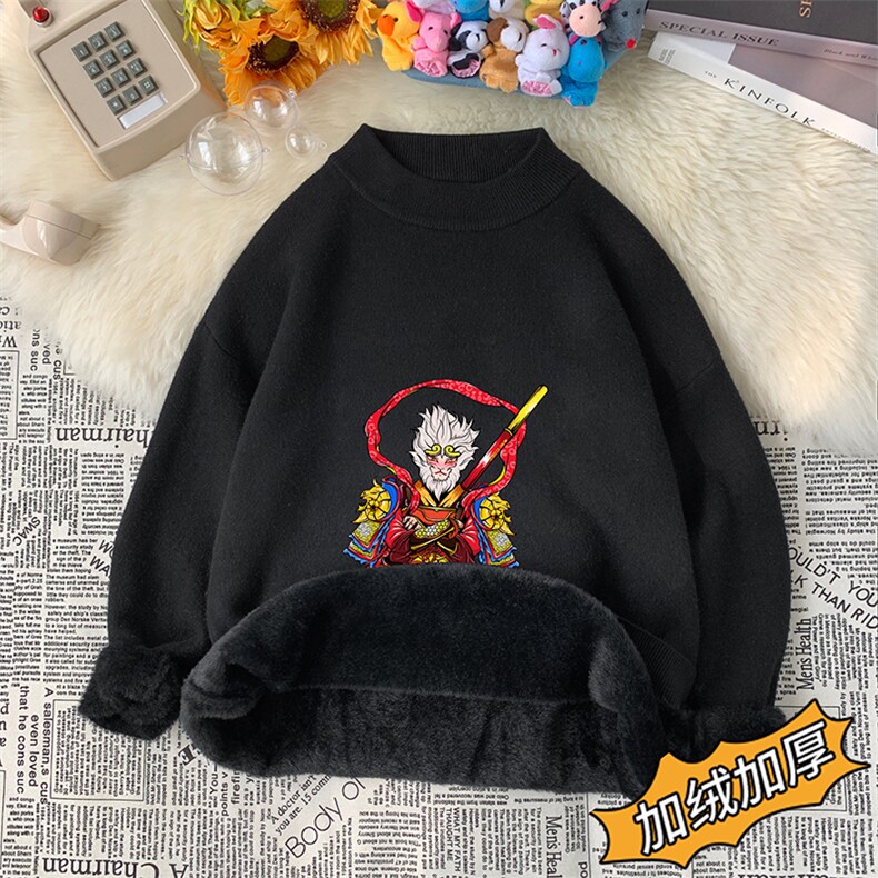 M18203-P45齐天大圣加绒款-P65半高领毛衣男士大码针织衫男,男装针织衫/毛衣,电商A040