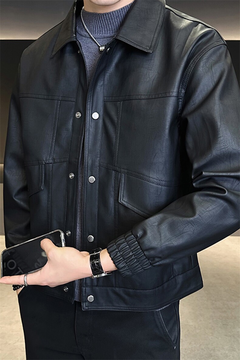 25885-M-4XL-P145店主风秋季男士休闲翻领复古做旧皮衣夹克外套,男装皮衣,电商B255