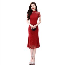 2022年夏季新款礼服裙蕾丝连衣裙，女装连衣裙，金典明美