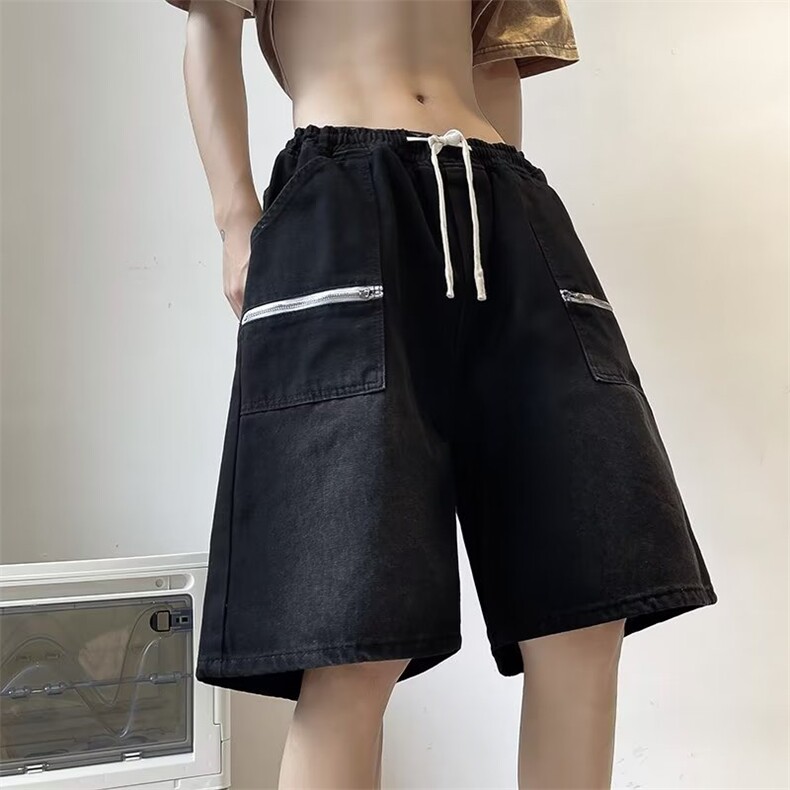 夏季薄款水洗男士牛仔短裤直筒阔腿休闲裤D2128P40,男装牛仔裤,星座1116-2