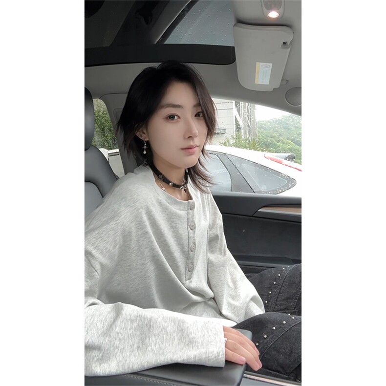 2025秋季新款5Q4055-TP4068哼利领长袖T恤男女美式内搭打底,男装T恤,电商A102