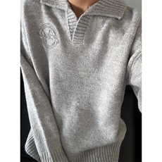 【有货】DM5301-P58运动学院风毛衣男女宽松慵懒美式针织衫外套潮，男装针织衫/毛衣，星座603-2